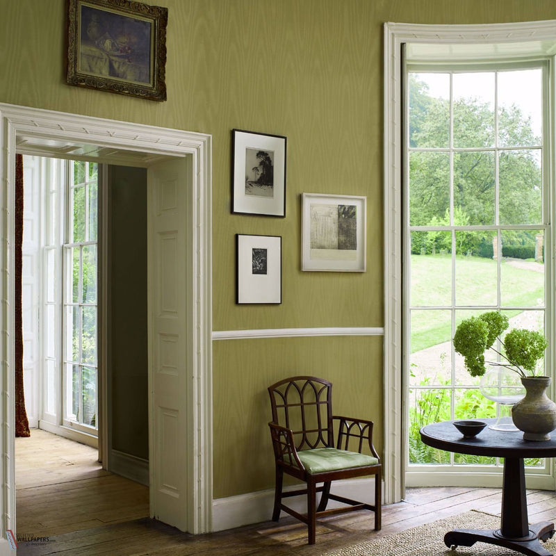 Moire Wallcovering Tapete in Hessian Green von Zoffany