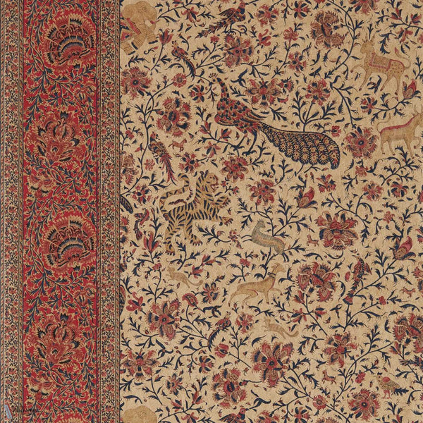 Mughal Menagerie wallpaper in Indigo/madder by Zoffany