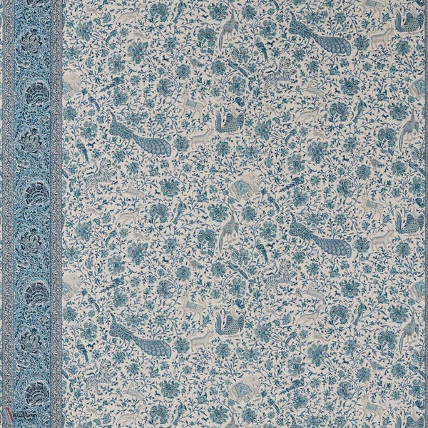 Mughal Menagerie Textile wallpaper in Mazarine blue by Zoffany