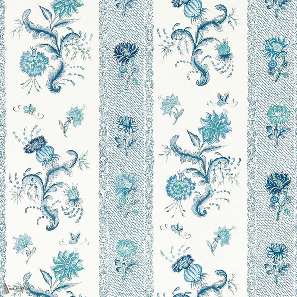 Papaver stripe behang in Mazarine blue van Zoffany