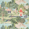 Peacock Garden wallpaper in Green/Coral by Zoffany
