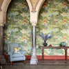 Peacock Garden wallpaper in Linen/Silver by Zoffany