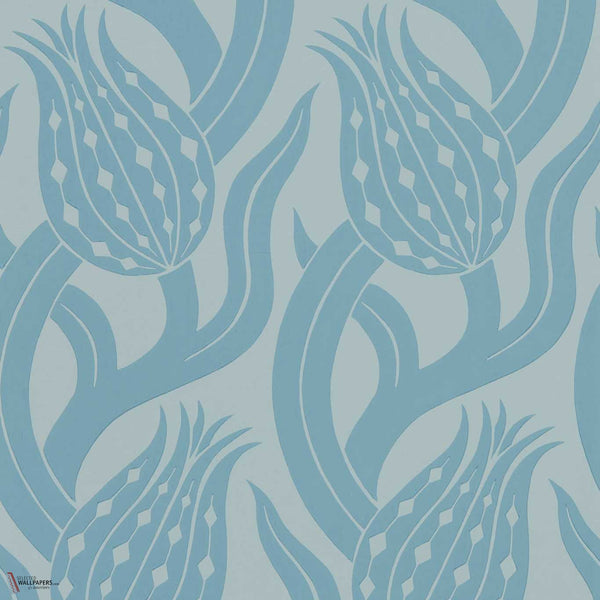 Persian Tulip Tapete in Blue Stone von Zoffany