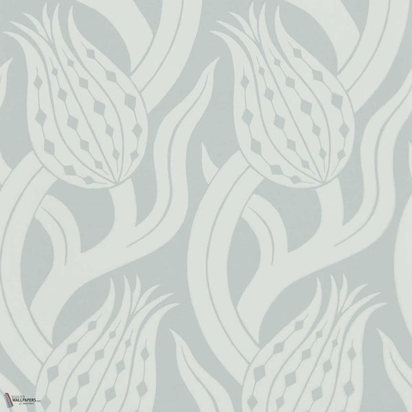 Persian Tulip Tapete in Quartz Grey von Zoffany