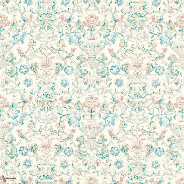 Pompadour Print wallpaper in Mineral by Zoffany