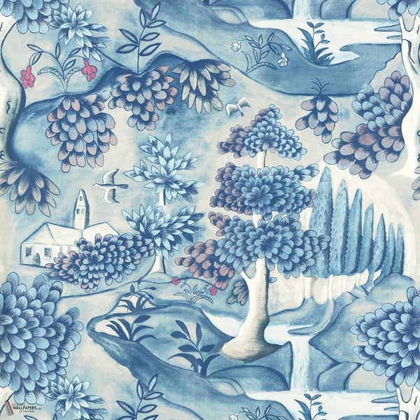 Verdure Tapete in Indigo von Zoffany
