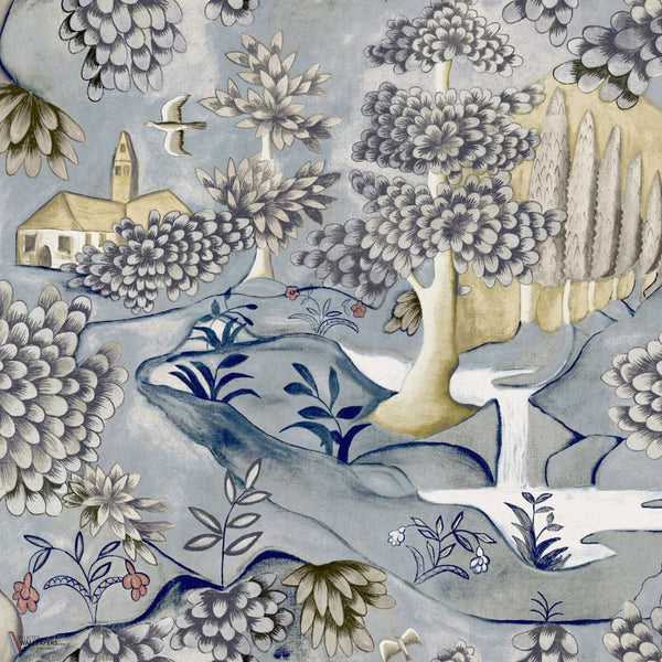 Verdure Tapete in Lead Blue von Zoffany