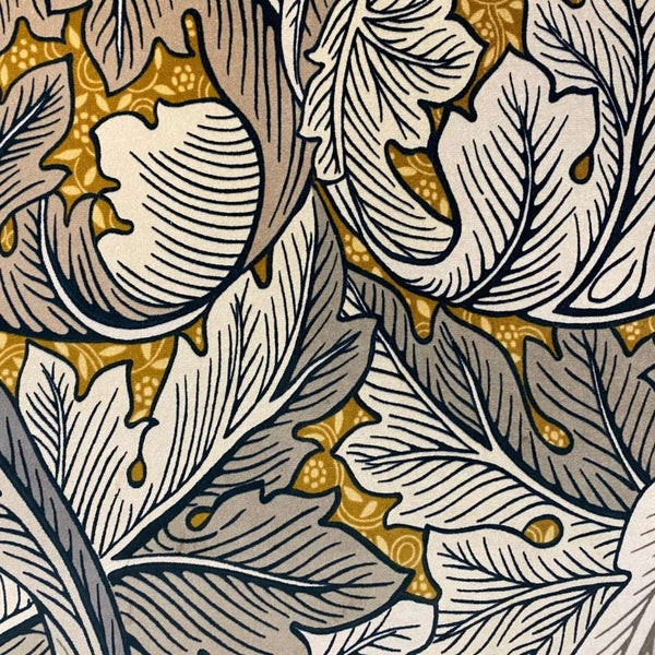 Acanthus Velvet stof-Morris & Co-Mustard/Grey-Meter (M1)-226400-Selected Wallpapers