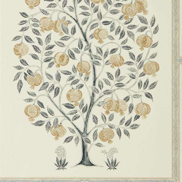 Anaar Tree-behang-Tapete-Sanderson-Charchoal/Gold-Rol-216791-Selected Wallpapers