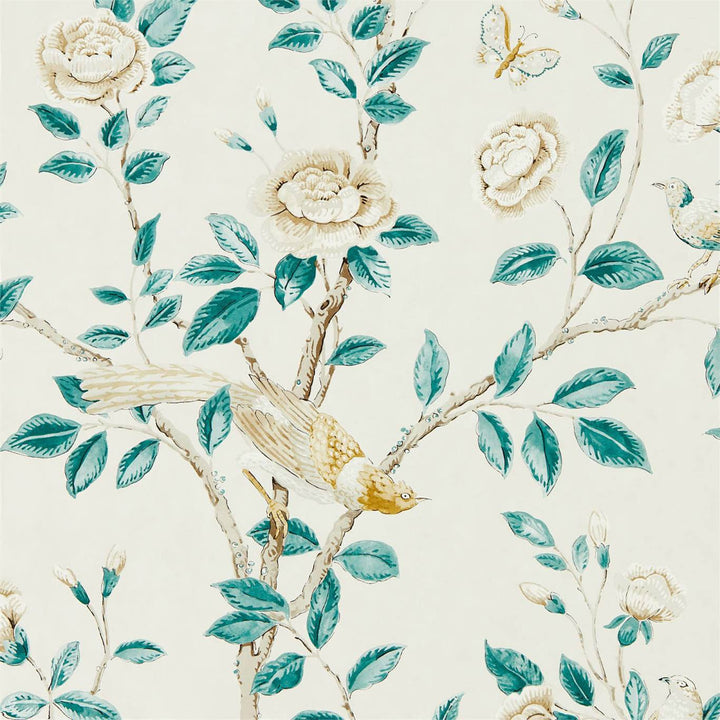 Andhara-behang-Tapete-Sanderson-Teal/Cream-Rol-216794-Selected Wallpapers