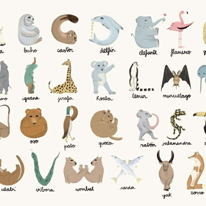 Animal Alphabet-behang-Tapete-Coordonne-Multi-Non Woven-9700140-Selected Wallpapers