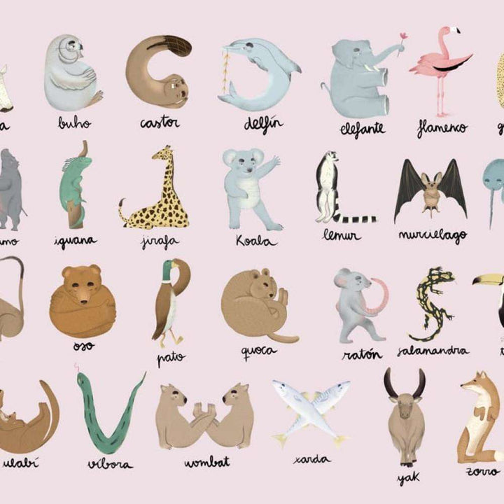 Animal Alphabet-behang-Tapete-Coordonne-Pinky-Non Woven-9700141-Selected Wallpapers