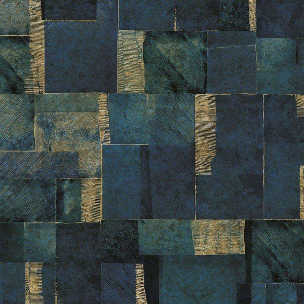 Antilia-behang-Inkiostro Bianco-Blue on Gold-Gold Leaf-INKUAGF2001-Selected Wallpapers