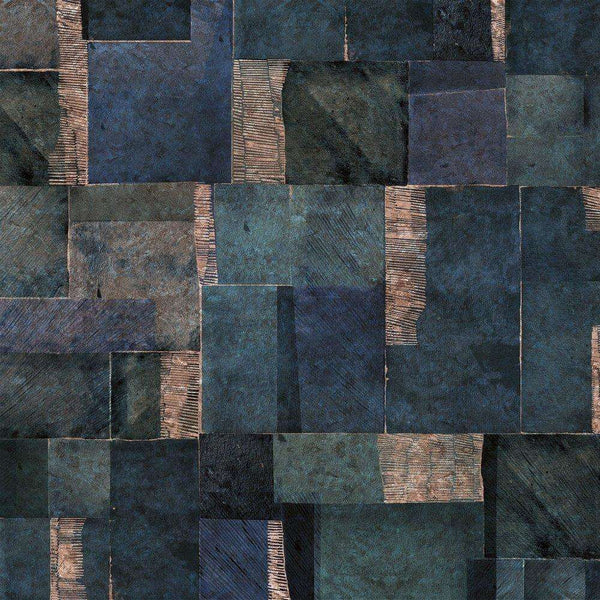 Antilia-behang-Inkiostro Bianco-Blue on Pink Gold-Gold Leaf-INKUAGF2004-Selected Wallpapers