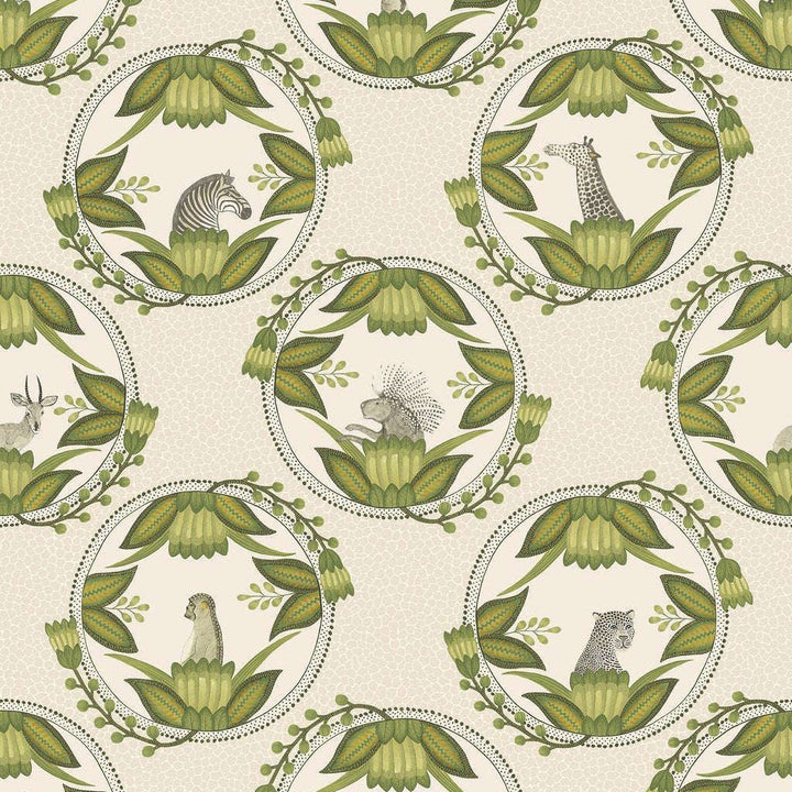 Ardmore Cameos-Behang-Tapete-Cole & Son-Olive Green on Stone-Rol-109/9041-Selected Wallpapers