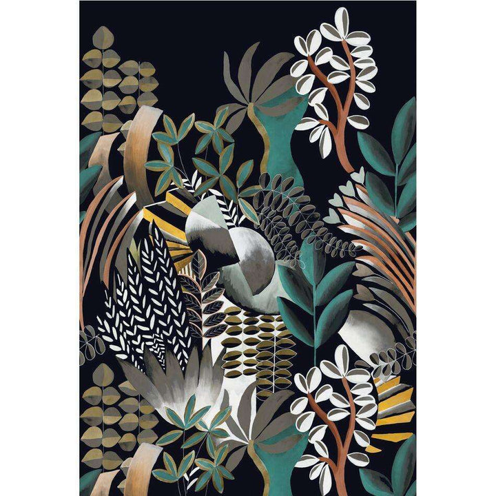 Artemis-behang-Tapete-Casamance-Noir/Emeraude-Set-74870304-Selected Wallpapers