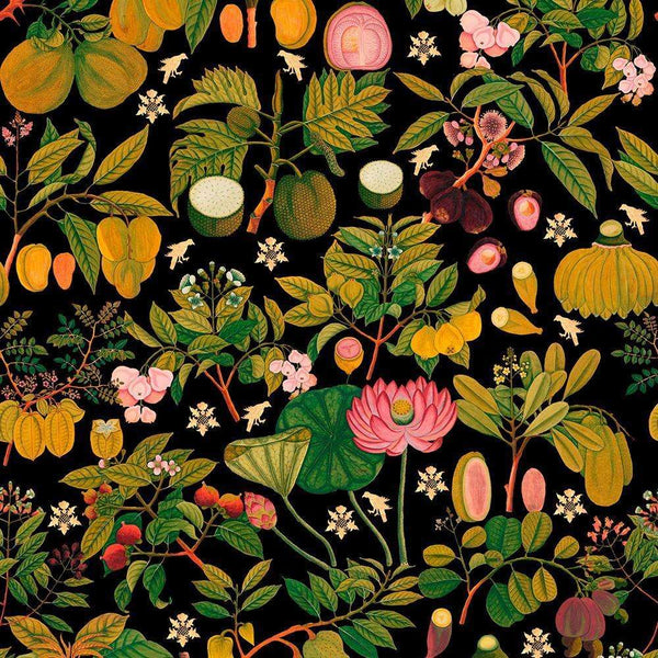 Asian Fruits and Flowers-wallpaper-Mind the Gap-Antraciet-300 cm (standaard)-WP20314-Selected Wallpapers