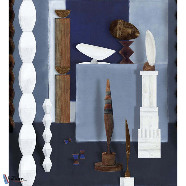 Atelier de Brancusi-Wallpaper-Casamance-Bleu D'Egypte-Set-75580202-Selected Wallpapers
