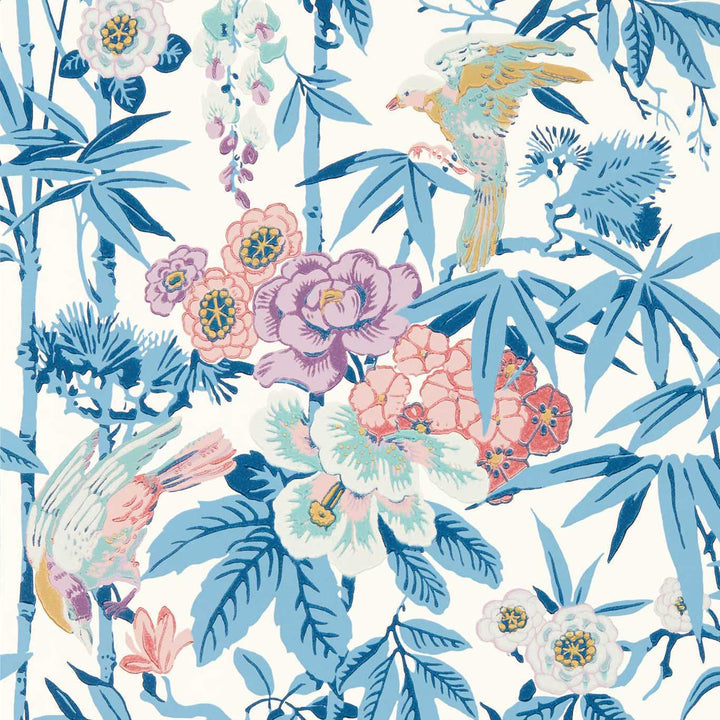 Bamboo & Birds-Behang-Tapete-Sanderson-China Blue-Rol-217129-Selected Wallpapers