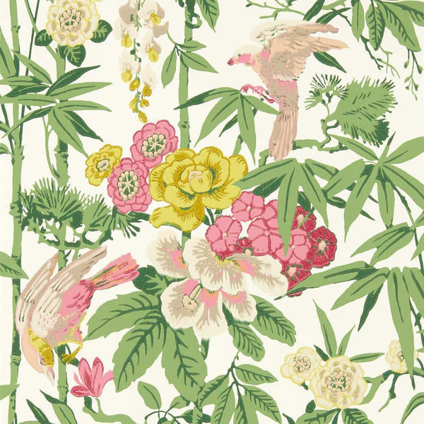 Bamboo & Birds-Wallpaper-Sanderson-Scallion Green-Roll-217130-Selected Wallpapers