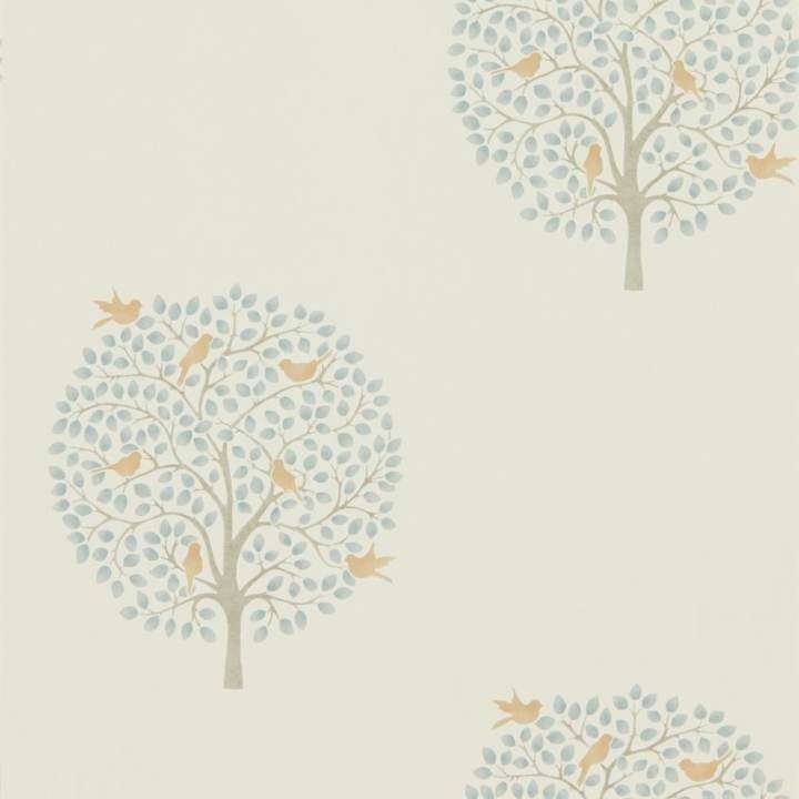 Bay Tree-behang-Tapete-Sanderson-Copper/Denim-Rol-216361-Selected Wallpapers