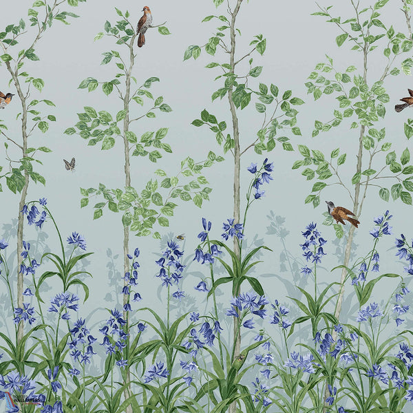 Bird & Bluebell-wallpaper-Little Greene-Celestial Blue-Roll-0263BICELES-Selected Wallpapers
