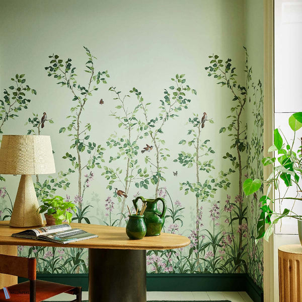 Bird & Bluebell-behang-Tapete-Little Greene-Selected Wallpapers