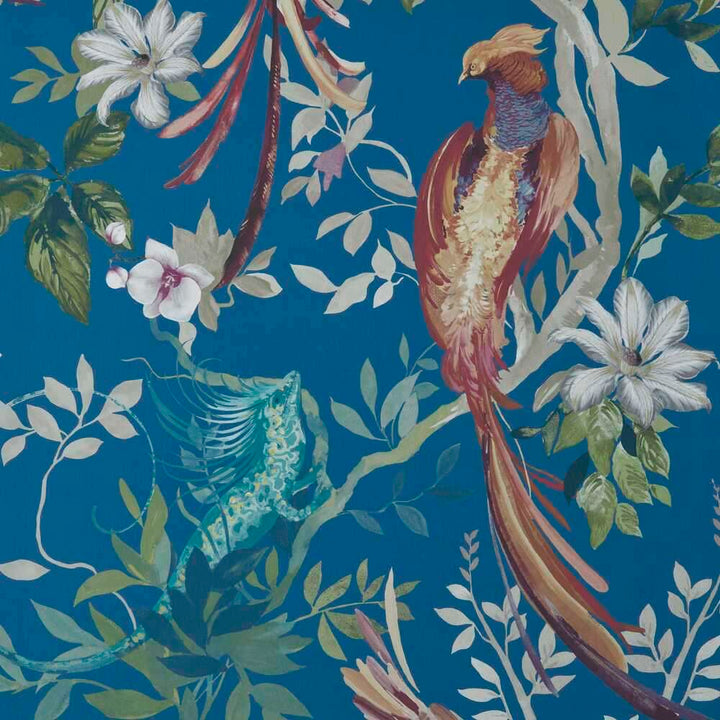 Bird Sonnet-Behang-Tapete-1838 wallcoverings-Royal Blue-Rol-2109-157-04-Selected Wallpapers
