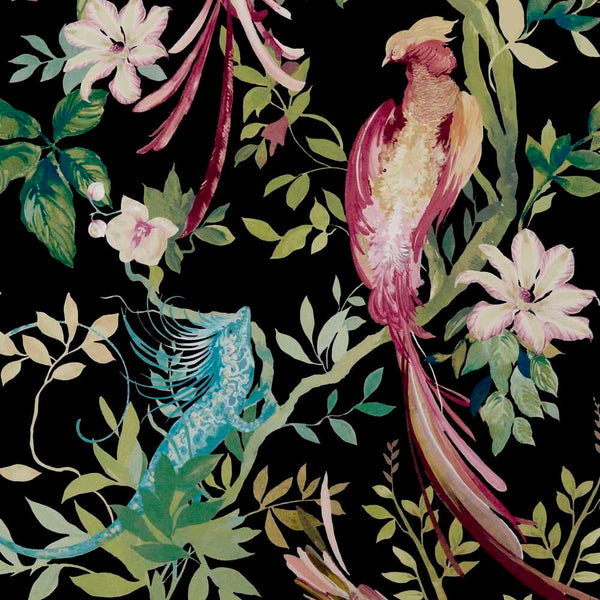 Bird Sonnet-Behang-1838 wallcoverings-Jet Black-Rol-2109-157-05-Selected Wallpapers
