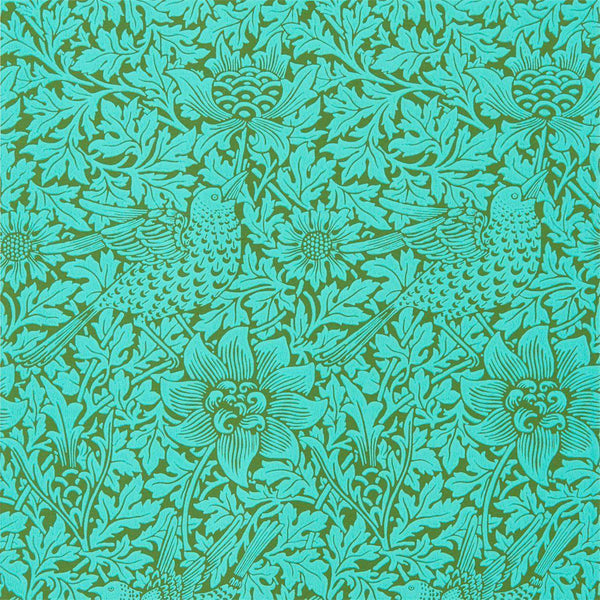 Bird and Anome-wallpaper-Morris & Co-Olive/Turqoise-Roll-216958-Selected Wallpapers