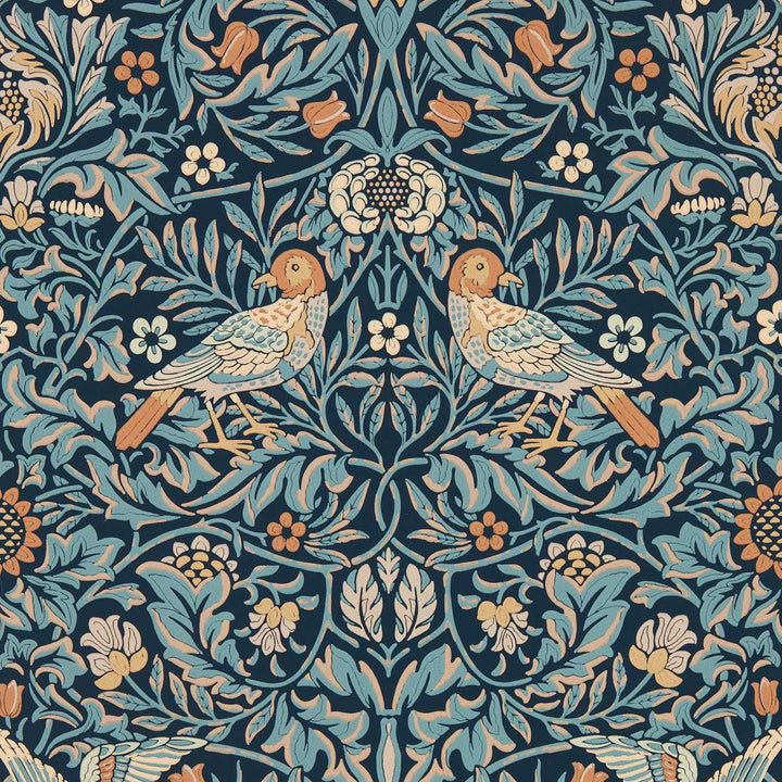 Bird-behang-Tapete-Morris & Co-Webb's Blue-Rol-217193-Selected Wallpapers