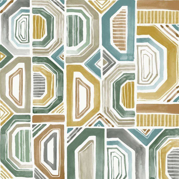 Bogolan-behang-Casamance-Bleu/Vert-Rol-75193988-Selected Wallpapers