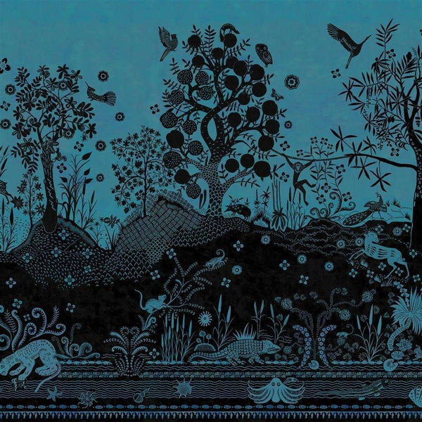 Bois Paradis-behang-Designers Guild-Bleu Nigelle-Set-PCL7030/03-Selected Wallpapers