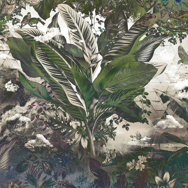 Bongo Congo-behang-Muance-Groen-Vinyl-MU12082-Selected Wallpapers