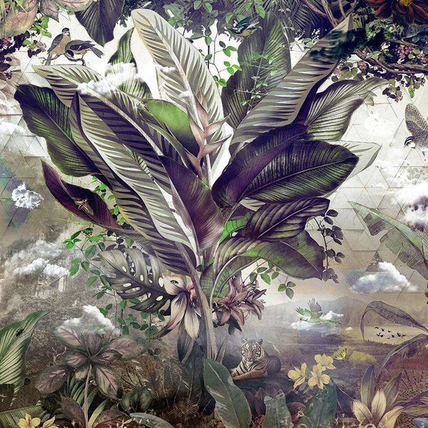 Bongo Congo-behang-Muance-Paars-Vinyl-MU12083-Selected Wallpapers