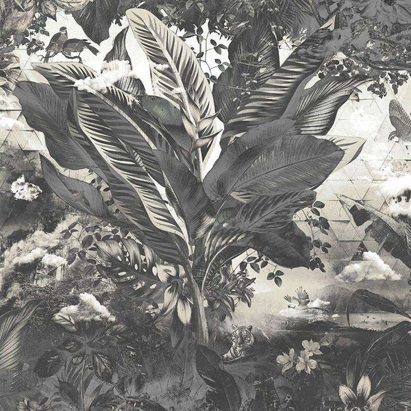 Bongo Congo-behang-Muance-Zwart-Vinyl-MU12084-Selected Wallpapers