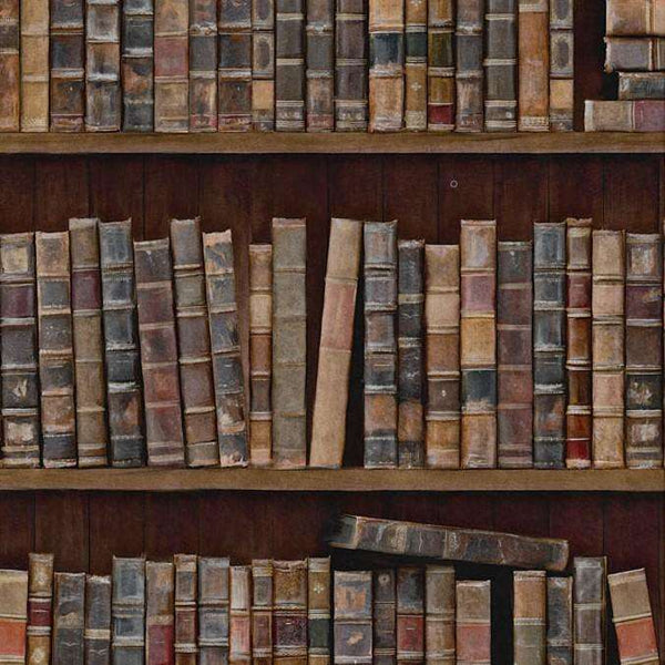 Book Shelves-behang-Mind the Gap-Multicolor-300 cm (standaard)-WP20112-Selected Wallpapers