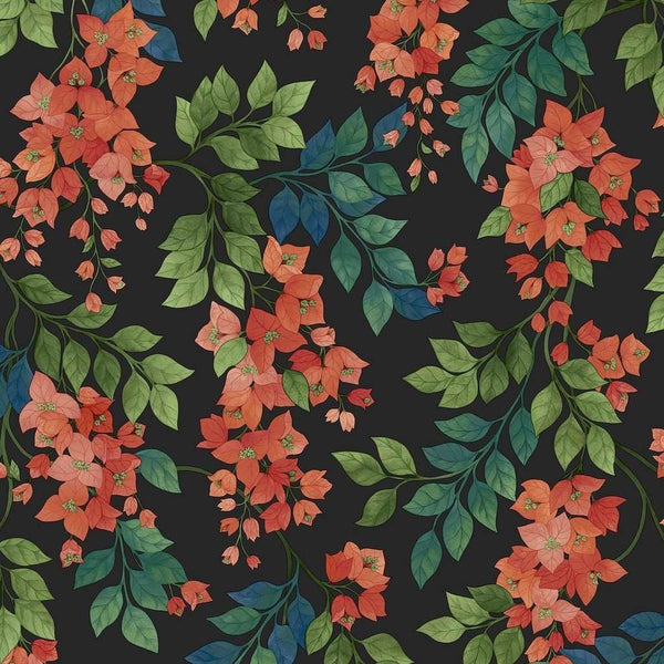 Bougainvillea-behang-Cole & Son-Rouge & Leaf Green-Rol-117/6017-Selected Wallpapers