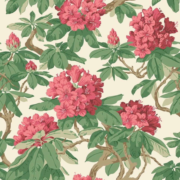 Bourlie-Behang-Tapete-Cole & Son-Cerise & Leaf Green-Rol-99/4019-Selected Wallpapers