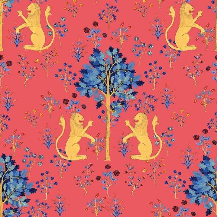 Brianda Fitz-James Stuart - Medieval Tapestry-Behang-Tapete-Coordonne-Deep Coral-Rol-8000013N-Selected Wallpapers