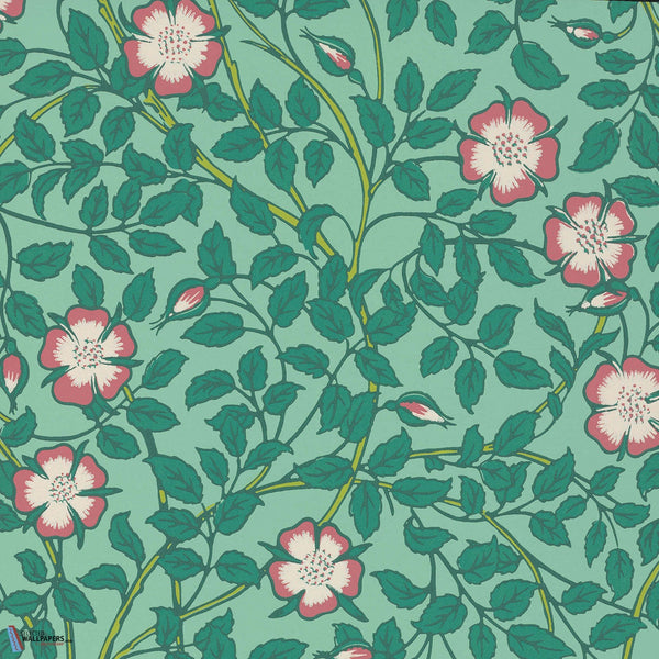 Briar Rose-wallpaper-Little Greene-Green Verditer-Roll-0263BRGVERD-Selected Wallpapers