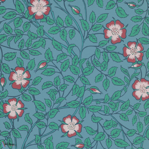 Briar Rose-wallpaper-Little Greene-Marine Blue-Roll-0263BRMARIN-Selected Wallpapers