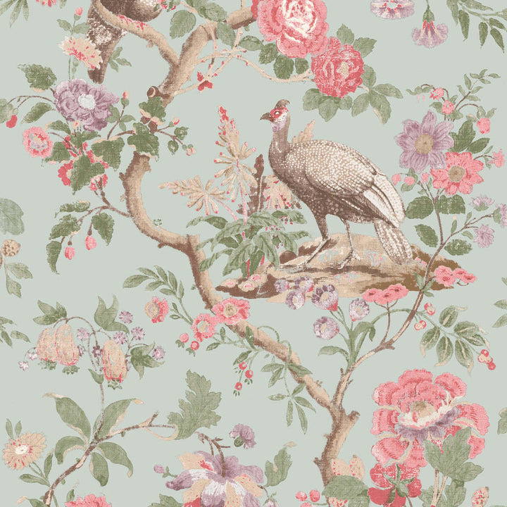 Broughton Rose-Behang-Tapete-GP&J Baker-Aqua-Rol-BW45096.4-Selected Wallpapers