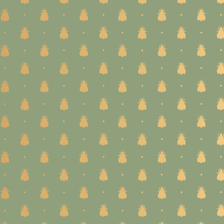 Bumble Bee-Behang-Tapete-Farrow & Ball-Suffield Green-Rol-BP547-Selected Wallpapers