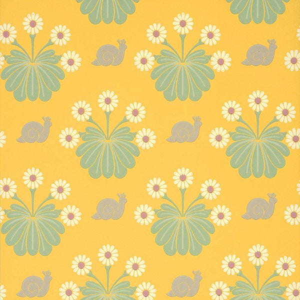 Burges Snail-Wallpaper-Little Greene-Lemon-Roll-0260BULEMON-Selected Wallpapers