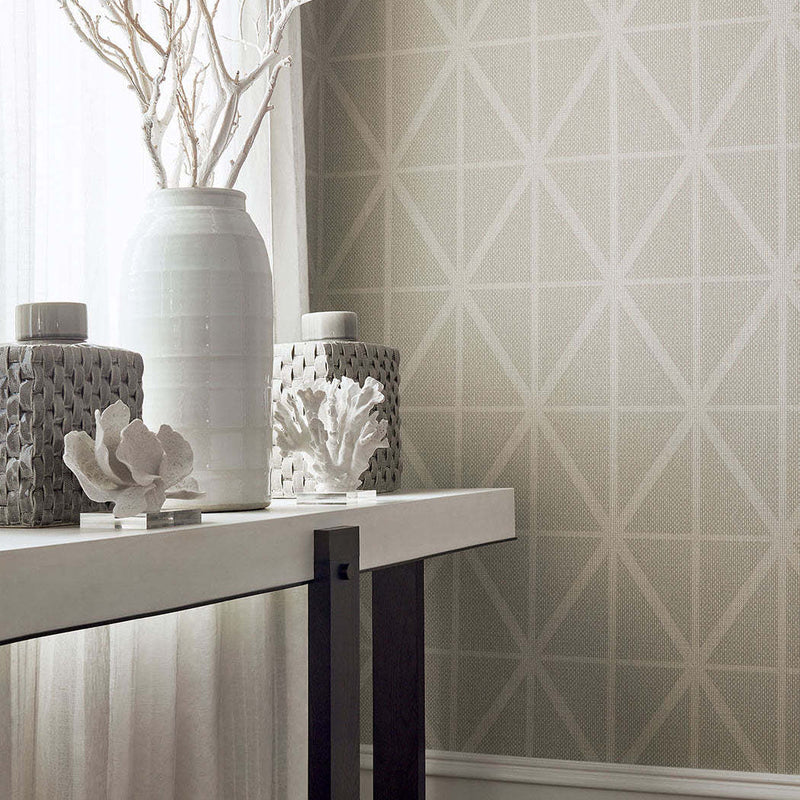 Café Weave Trellis behang van Thibaut