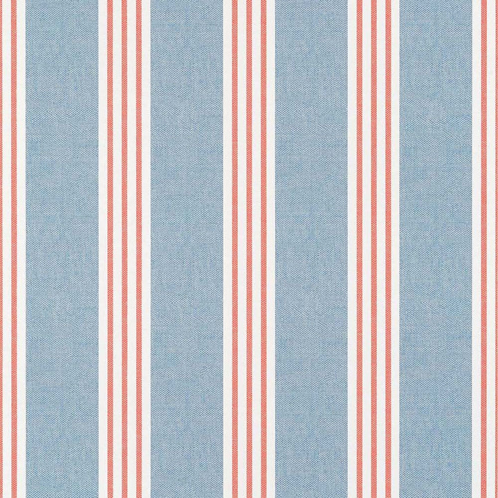 Canvas Stripe-Behang-Tapete-Thibaut-Blue and Coral-Rol-T13362-Selected Wallpapers