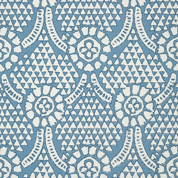 Chamomile-Wallpaper-Thibaut-Blue and White-Roll-T14314-Selected Wallpapers