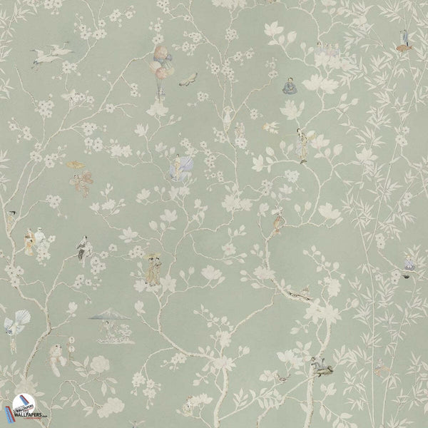 Cherry Kawasaki-Behang-Pierre Frey-Vert de Gris-Set-FP912001-Selected Wallpapers