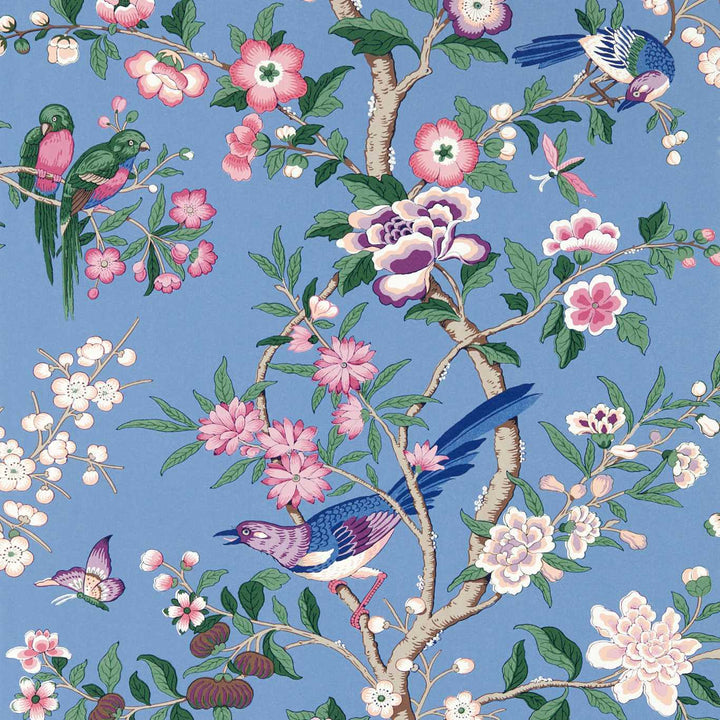Chinoiserie Hall-Behang-Tapete-Sanderson-Blueberry-Rol-217111-Selected Wallpapers